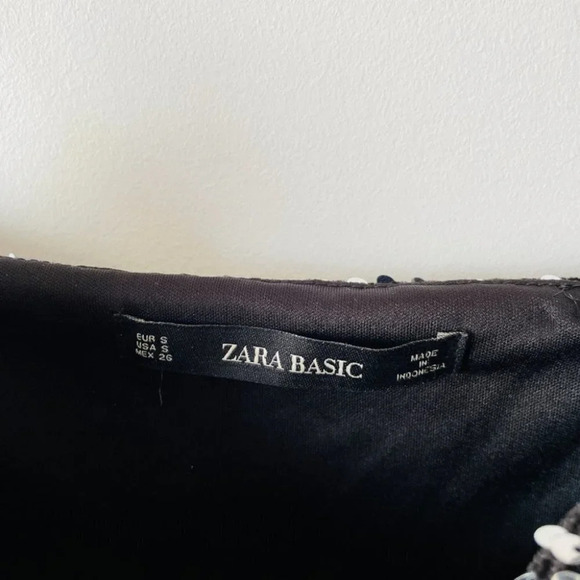 Zara Sequin Mini Dress  Black Silver Size Small - Picture 9 of 10